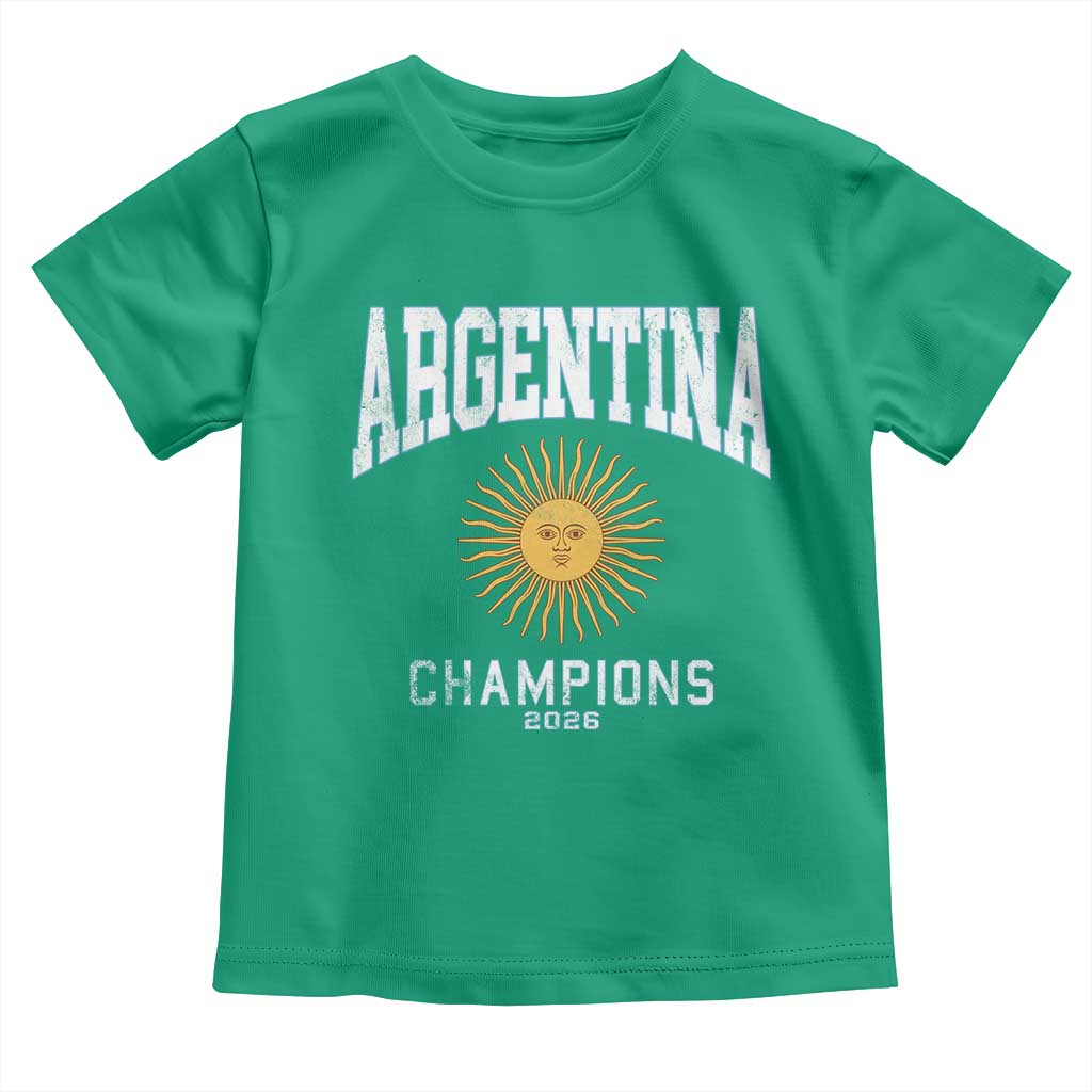 Argentina Champions 2026 Toddler T Shirt Argentinian Pride Vintage Sol De Mayo