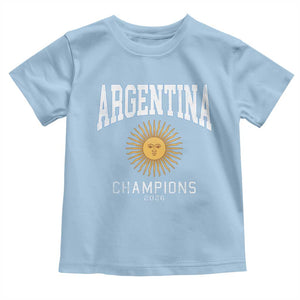 Argentina Champions 2026 Toddler T Shirt Argentinian Pride Vintage Sol De Mayo