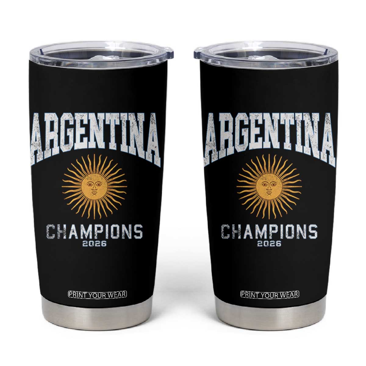 Argentina Champions 2026 Tumbler Cup Argentinian Pride Vintage Sol De Mayo TS11 Black Print Your Wear