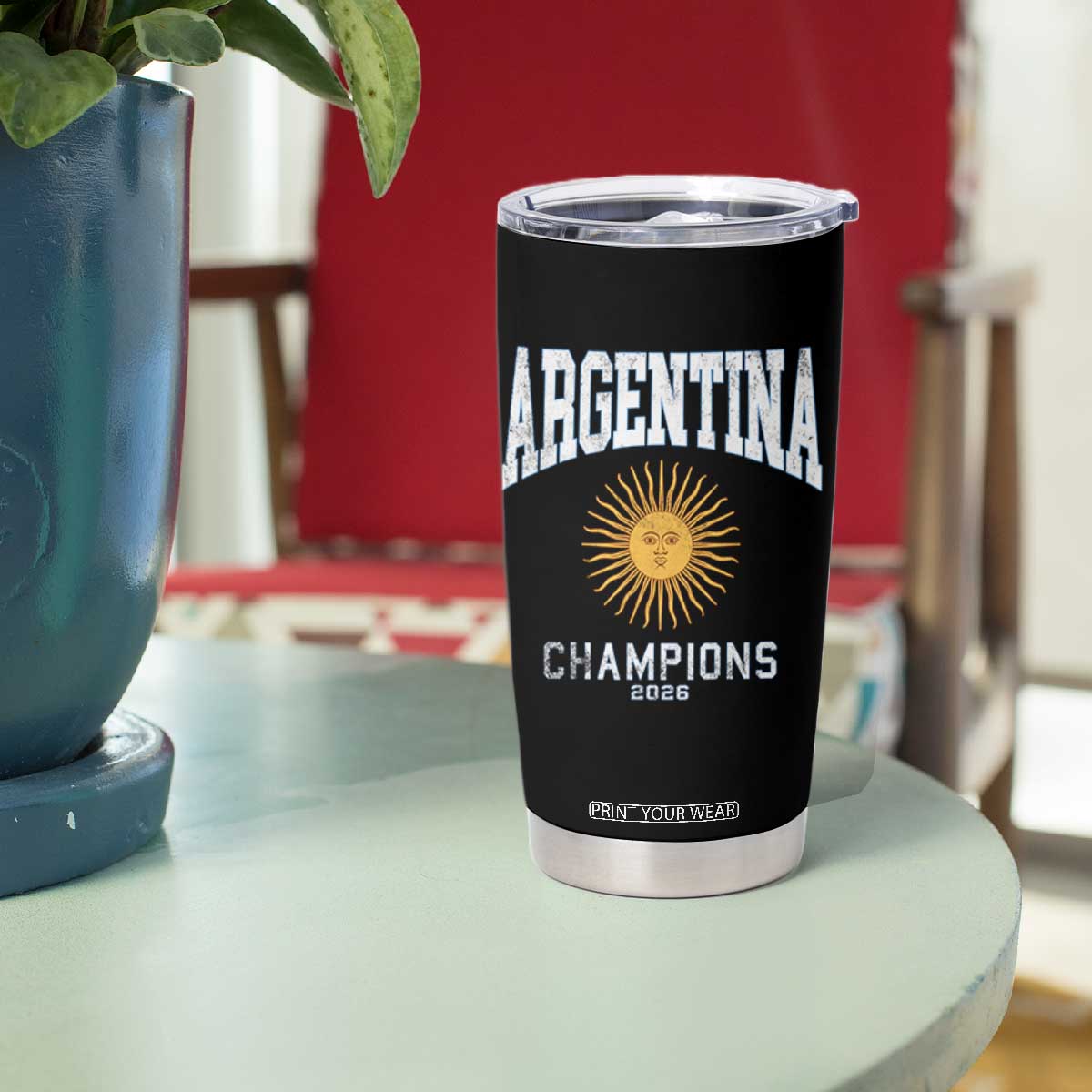 Argentina Champions 2026 Tumbler Cup Argentinian Pride Vintage Sol De Mayo