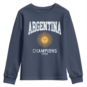 Argentina Champions 2026 Youth Sweatshirt Argentinian Pride Vintage Sol De Mayo
