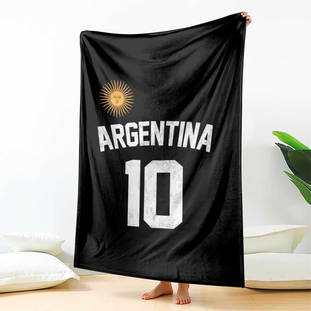 Argentina Football Number 10 Jersey Style Throw Blanket Soccer Fan TS11 Print Your Wear