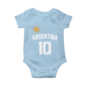 Argentina Football Number 10 Jersey Style Baby Onesie Soccer Fan