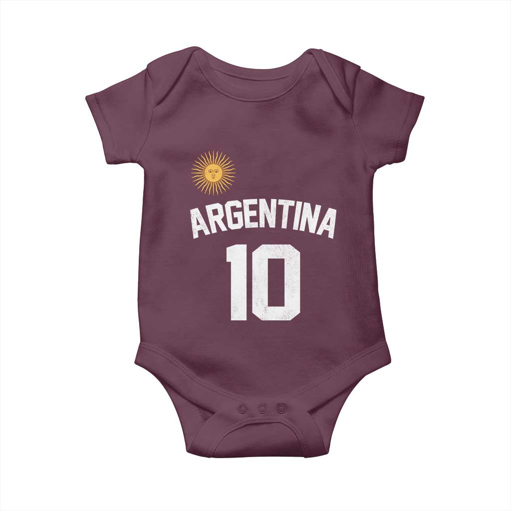 Argentina Football Number 10 Jersey Style Baby Onesie Soccer Fan