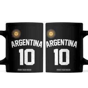 Argentina Football Number 10 Jersey Style Coffee Mug Soccer Fan TS11 Black Print Your Wear