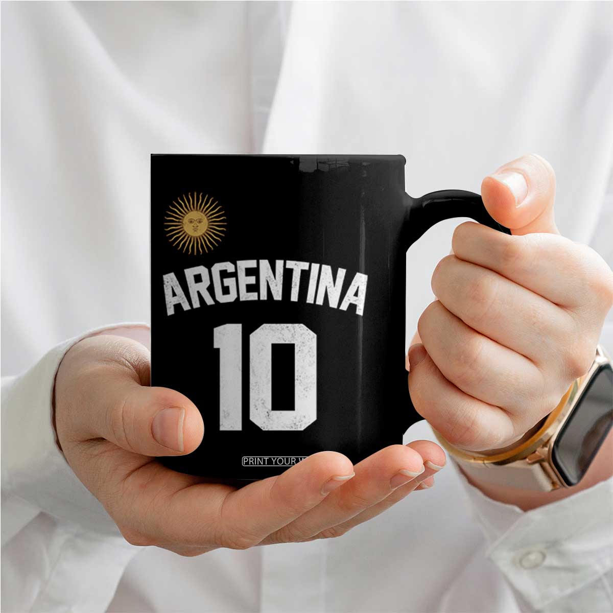 Argentina Football Number 10 Jersey Style Coffee Mug Soccer Fan TS11 Print Your Wear