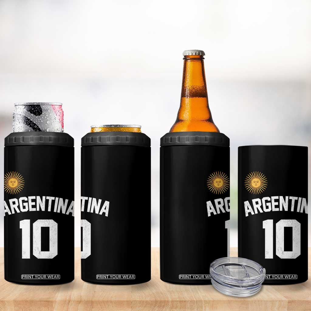 Argentina Football Number 10 Jersey Style 4 in 1 Can Cooler Tumbler Soccer Fan TS11 Print Your Wear