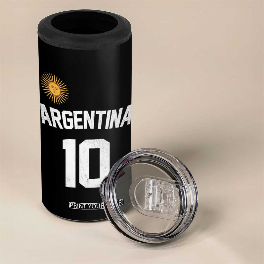 Argentina Football Number 10 Jersey Style 4 in 1 Can Cooler Tumbler Soccer Fan TS11 Print Your Wear