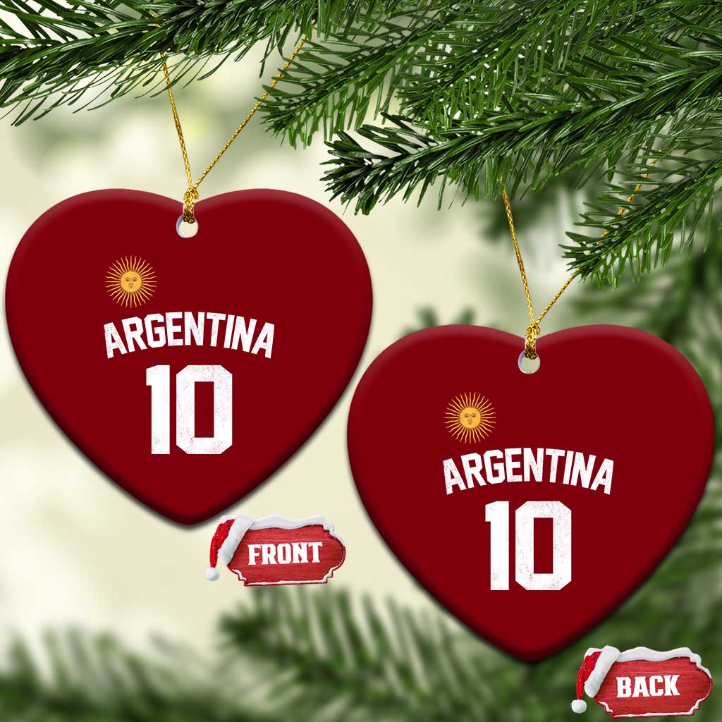 Argentina Football Number 10 Jersey Style Ceramic Ornament Soccer Fan
