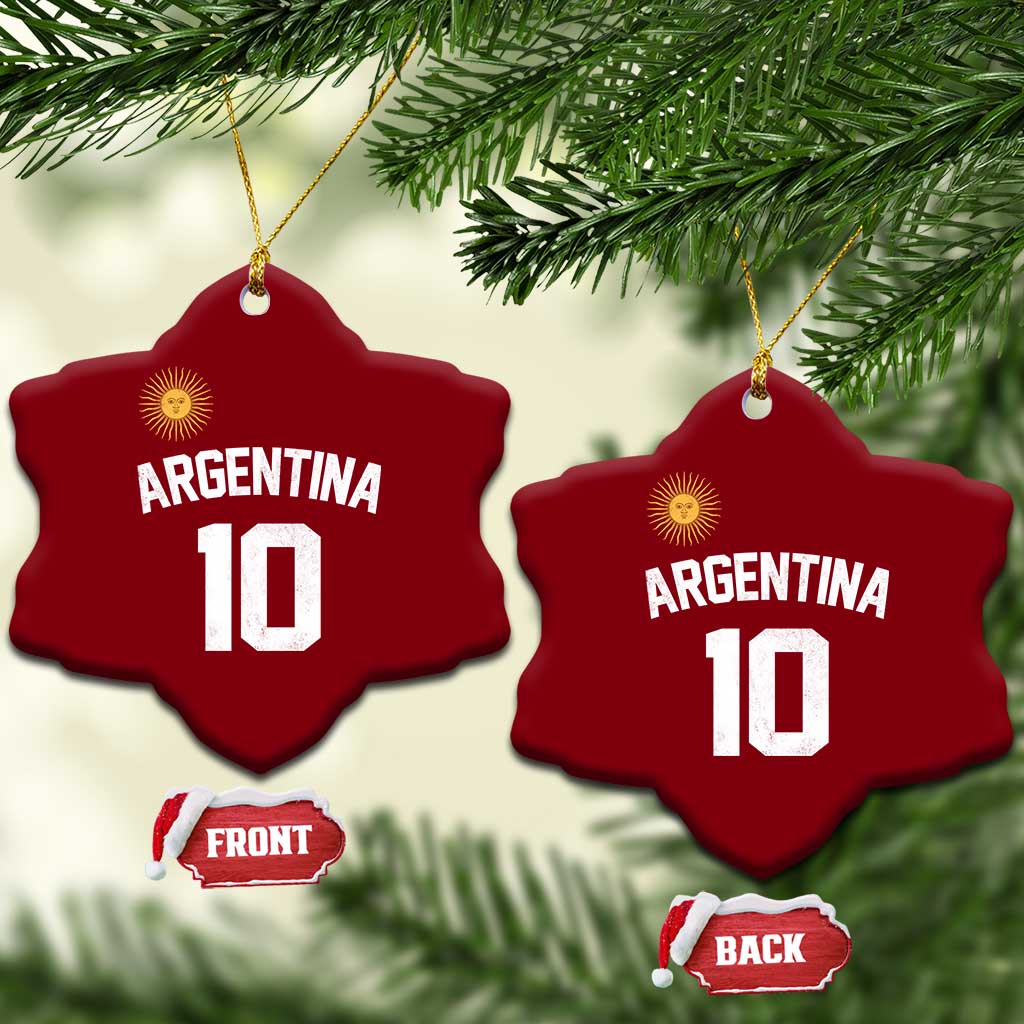 Argentina Football Number 10 Jersey Style Ceramic Ornament Soccer Fan