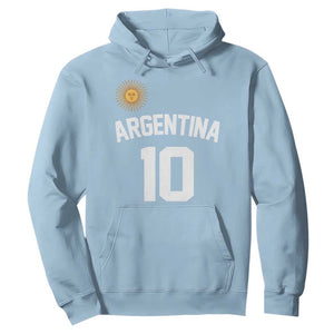 Argentina Football Number 10 Jersey Style Hoodie Soccer Fan