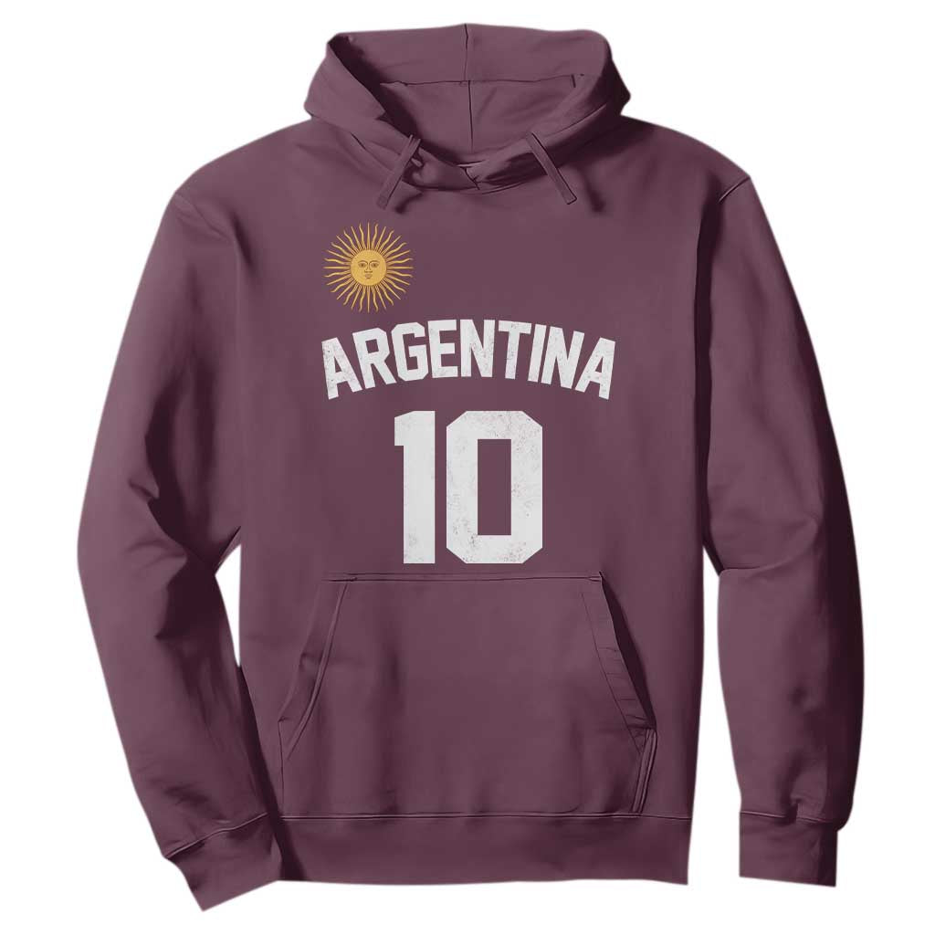 Argentina Football Number 10 Jersey Style Hoodie Soccer Fan