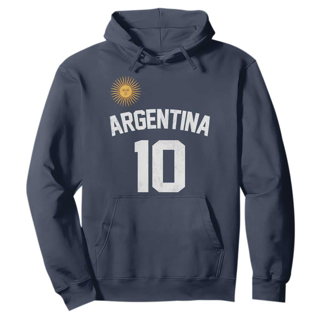 Argentina Football Number 10 Jersey Style Hoodie Soccer Fan