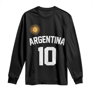 Argentina Football Number 10 Jersey Style Long Sleeve Shirt Soccer Fan