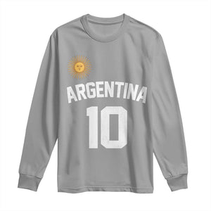 Argentina Football Number 10 Jersey Style Long Sleeve Shirt Soccer Fan