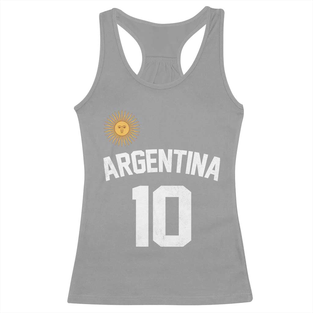 Argentina Football Number 10 Jersey Style Racerback Tank Top Soccer Fan