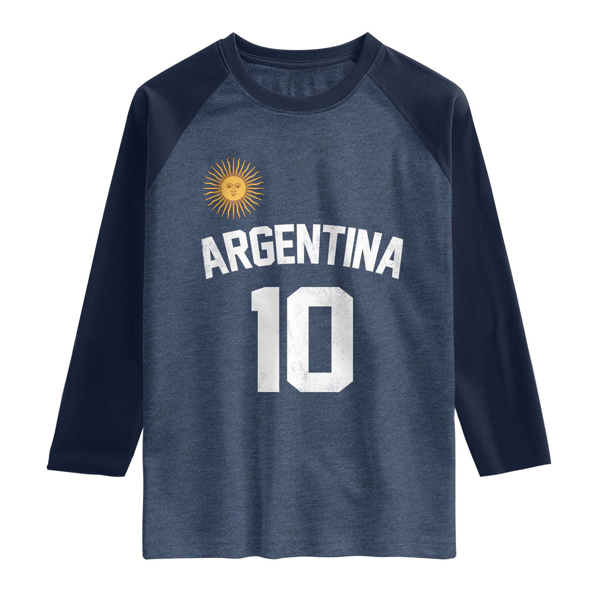Argentina Football Number 10 Jersey Style Raglan Shirt Soccer Fan