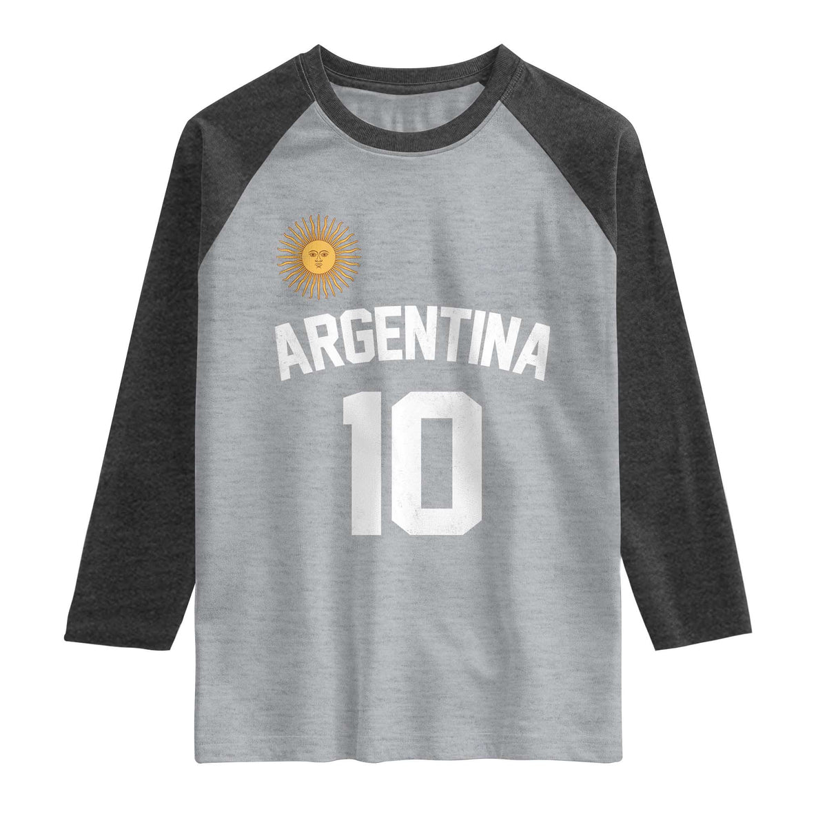 Argentina Football Number 10 Jersey Style Raglan Shirt Soccer Fan