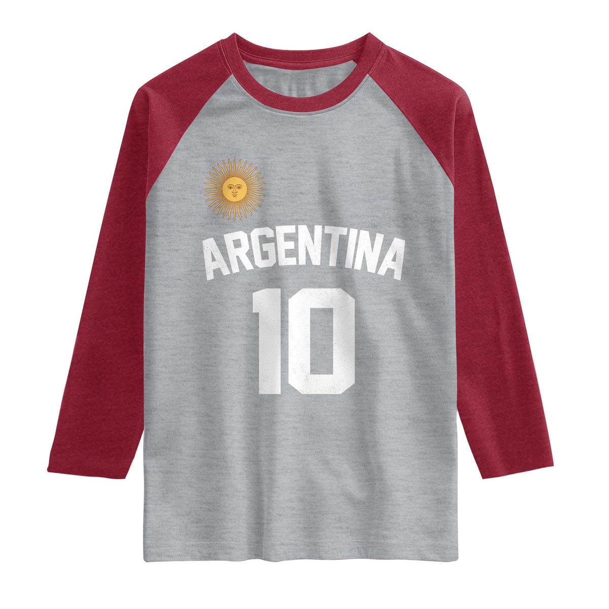Argentina Football Number 10 Jersey Style Raglan Shirt Soccer Fan