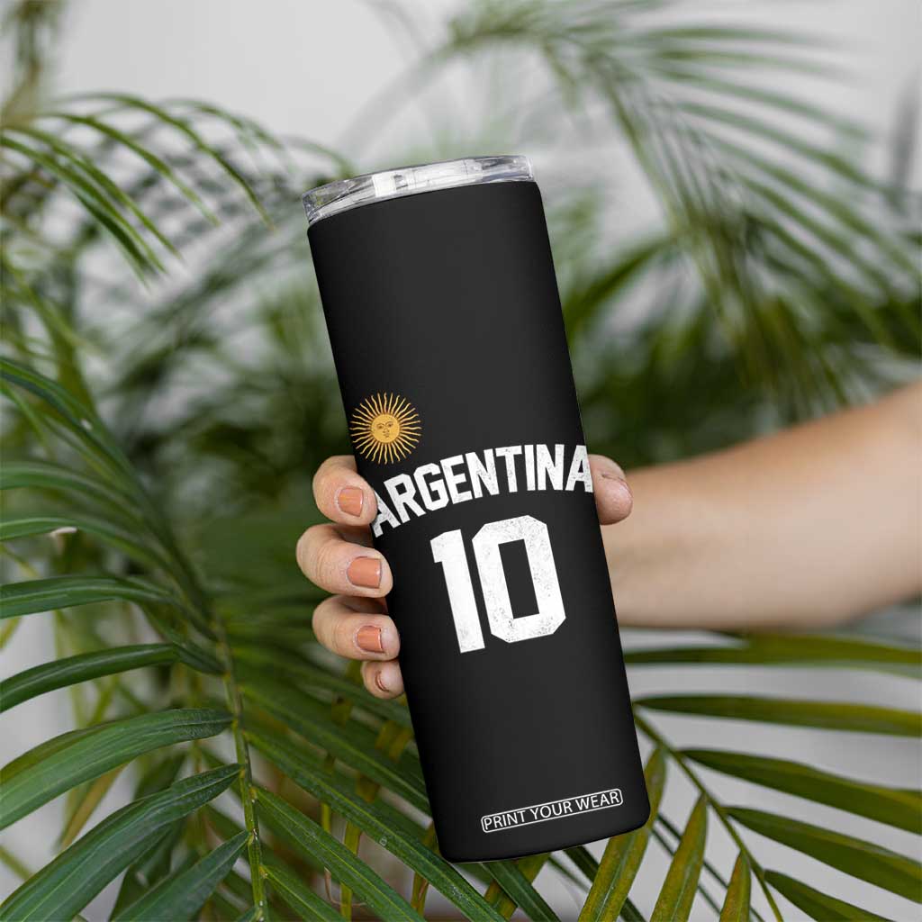 Argentina Football Number 10 Jersey Style Skinny Tumbler Soccer Fan TS11 Print Your Wear