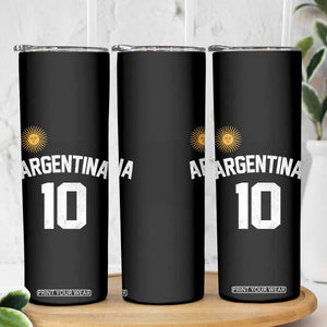 Argentina Football Number 10 Jersey Style Skinny Tumbler Soccer Fan TS11 Print Your Wear