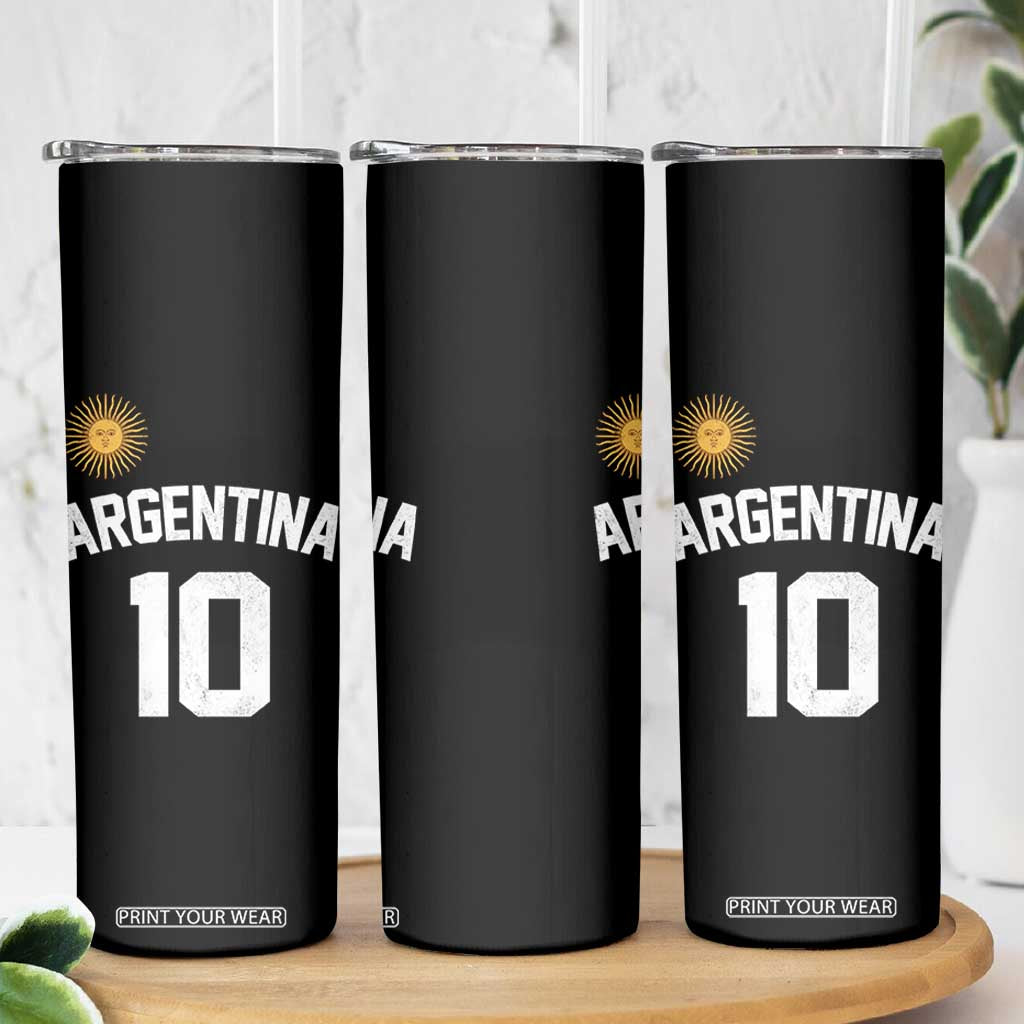 Argentina Football Number 10 Jersey Style Skinny Tumbler Soccer Fan TS11 Print Your Wear