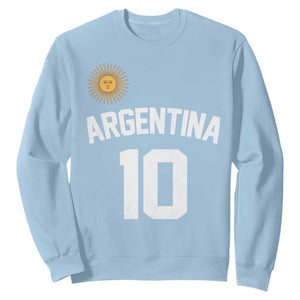 Argentina Football Number 10 Jersey Style Sweatshirt Soccer Fan
