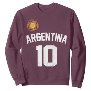 Argentina Football Number 10 Jersey Style Sweatshirt Soccer Fan