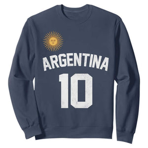 Argentina Football Number 10 Jersey Style Sweatshirt Soccer Fan