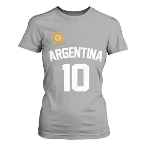 Argentina Football Number 10 Jersey Style T Shirt For Women Soccer Fan