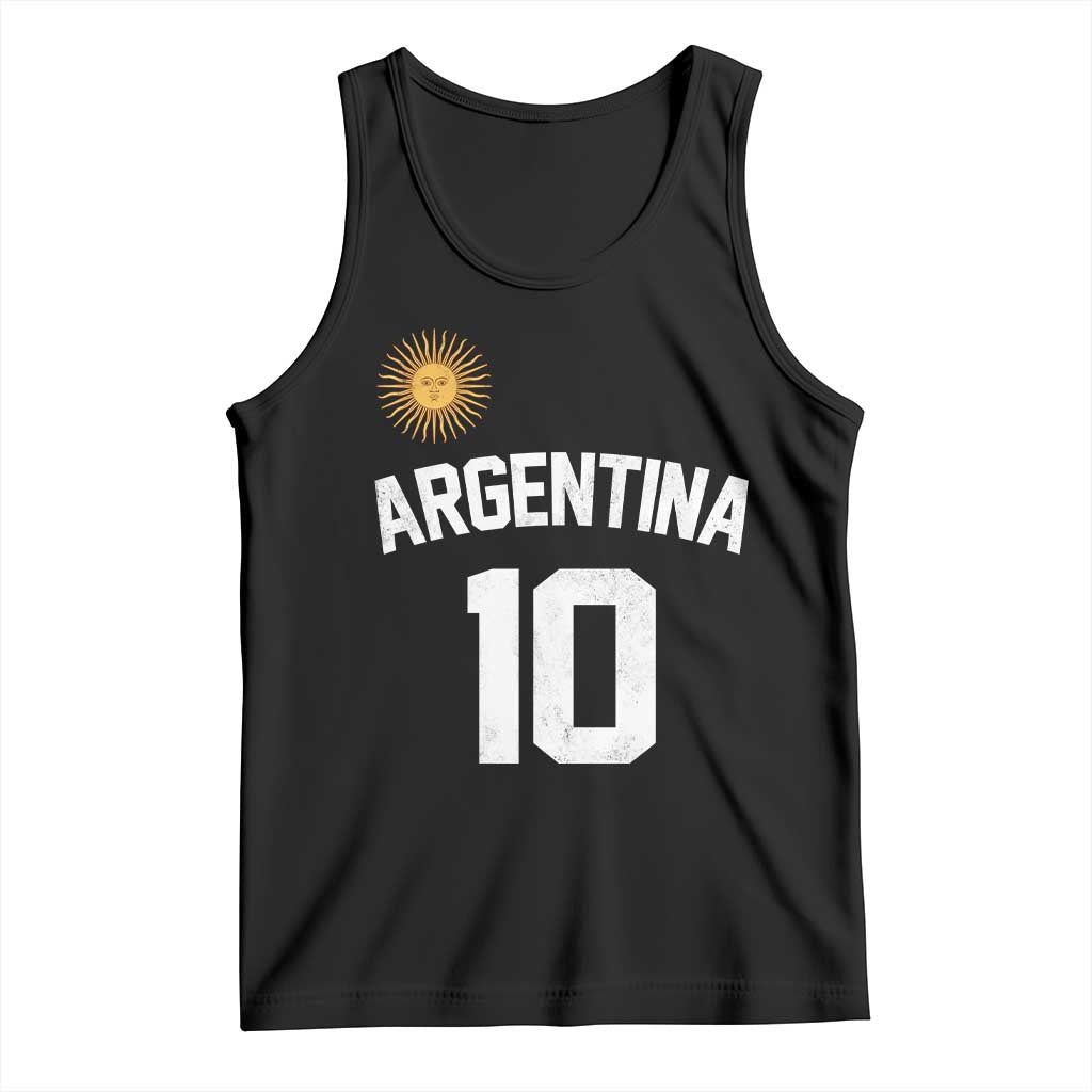 Argentina Football Number 10 Jersey Style Tank Top Soccer Fan TS11 Black Print Your Wear