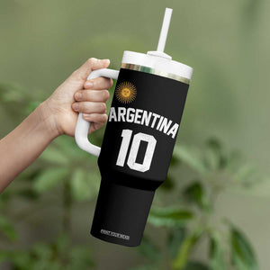 Argentina Football Number 10 Jersey Style Tumbler With Handle Soccer Fan TS11 Print Your Wear