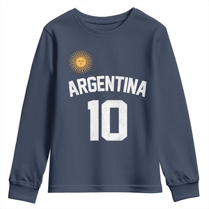 Argentina Football Number 10 Jersey Style Youth Sweatshirt Soccer Fan