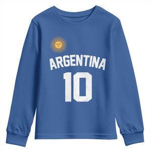 Argentina Football Number 10 Jersey Style Youth Sweatshirt Soccer Fan