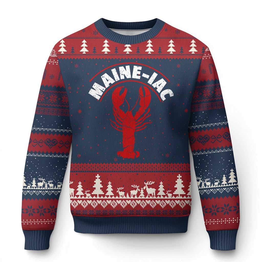 Maine Lobster Ugly Christmas Sweater Funny Maine iac Lobstering Fisherman