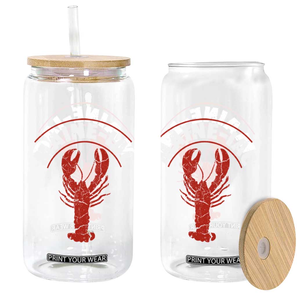 Maine Lobster Glass Can Funny Maine iac Lobstering Fisherman