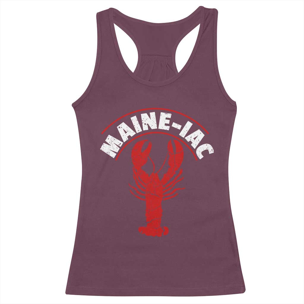 Maine Lobster Racerback Tank Top Funny Maine iac Lobstering Fisherman
