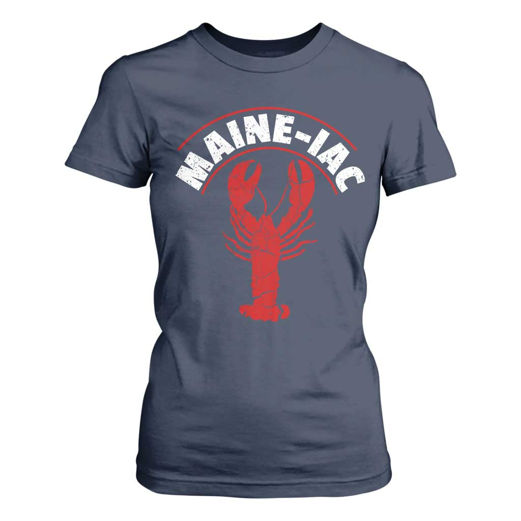 Maine Lobster T Shirt For Women Funny Maine iac Lobstering Fisherman TS11 Navy Print Your Wear