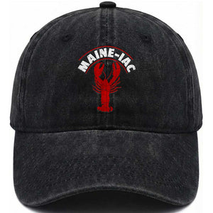 Maine Lobster Washed Cotton Baseball Cap Funny Maine iac Lobstering Fisherman TS11 Print Your Wear