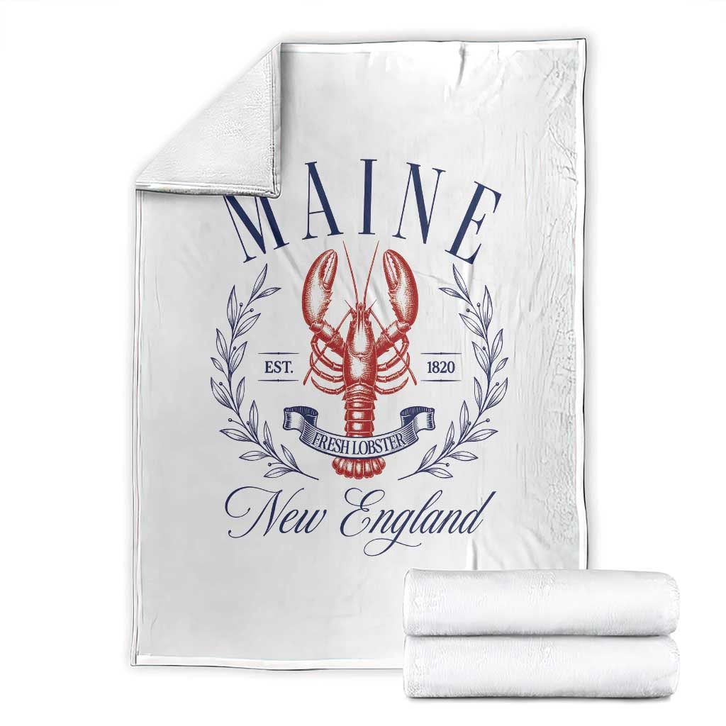 Maine Lobster New England Souvenir Pride Vintage Throw Blanket TS11 White Print Your Wear