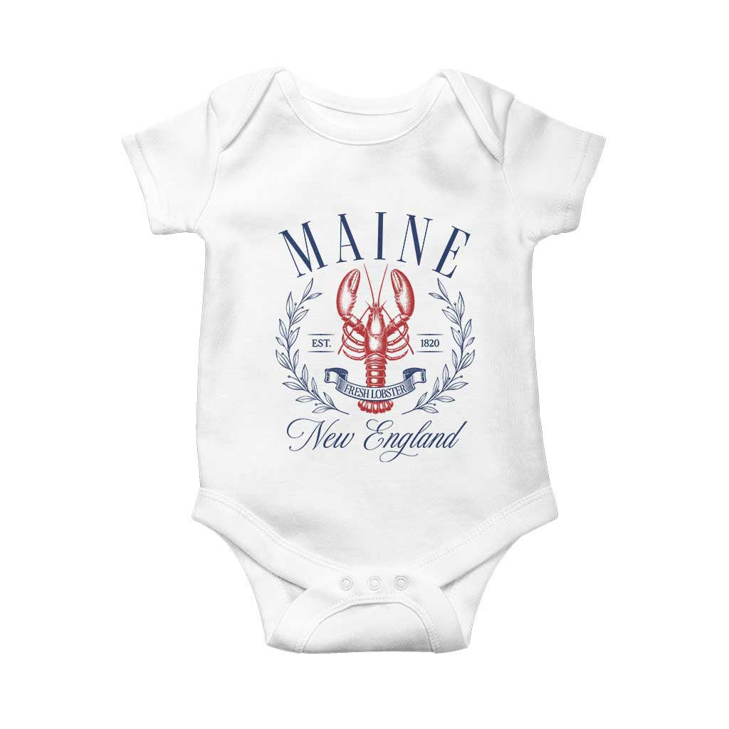 Maine Lobster New England Souvenir Pride Vintage Baby Onesie TS11 White Print Your Wear