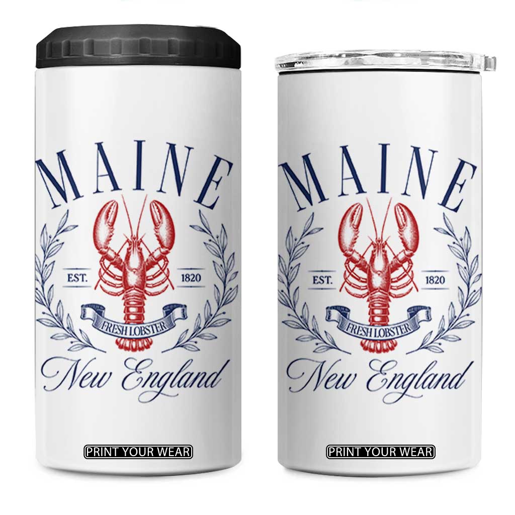 Maine Lobster New England Souvenir Pride Vintage 4 in 1 Can Cooler Tumbler