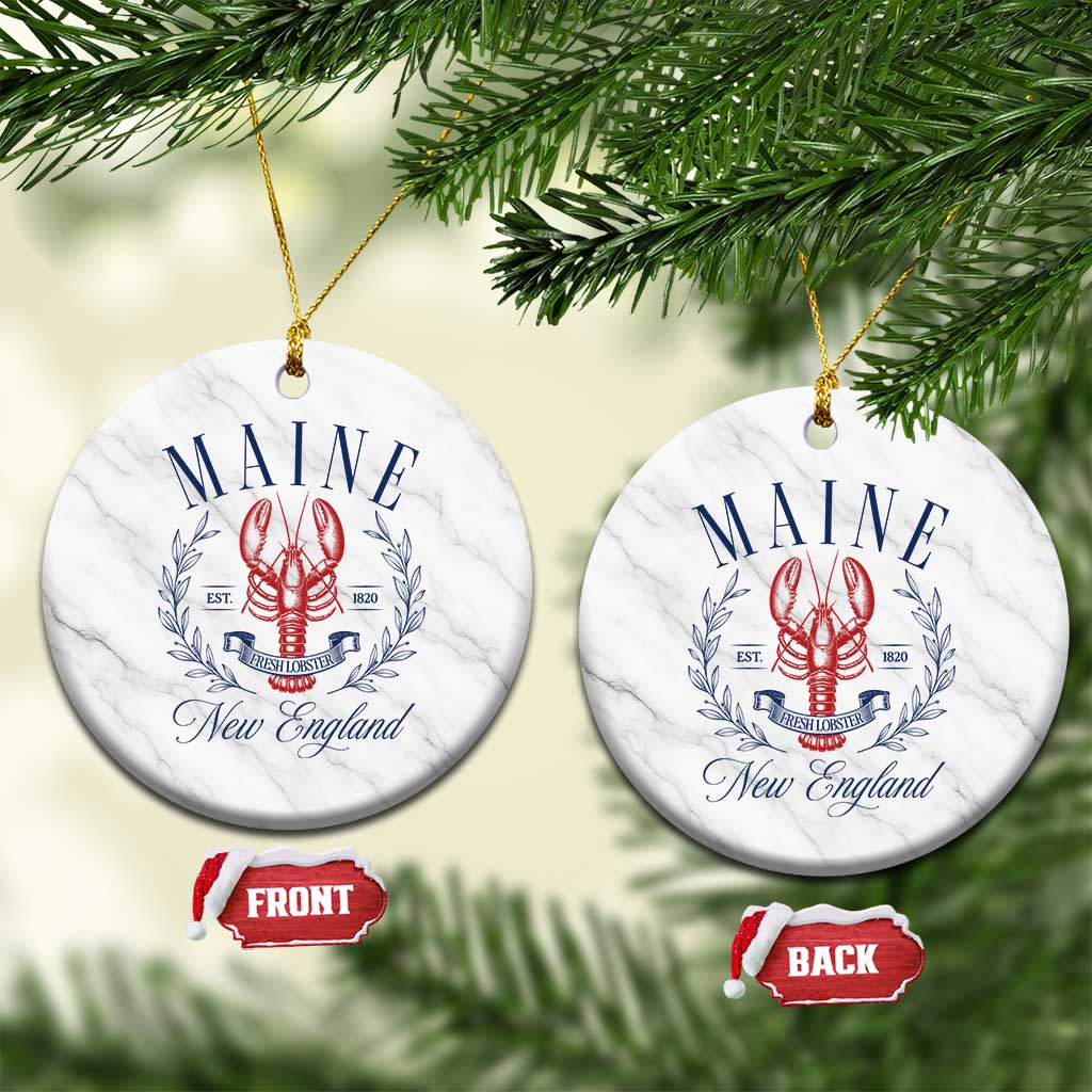 Maine Lobster New England Souvenir Pride Vintage Ceramic Ornament TS11 1pc White Marble Print Your Wear