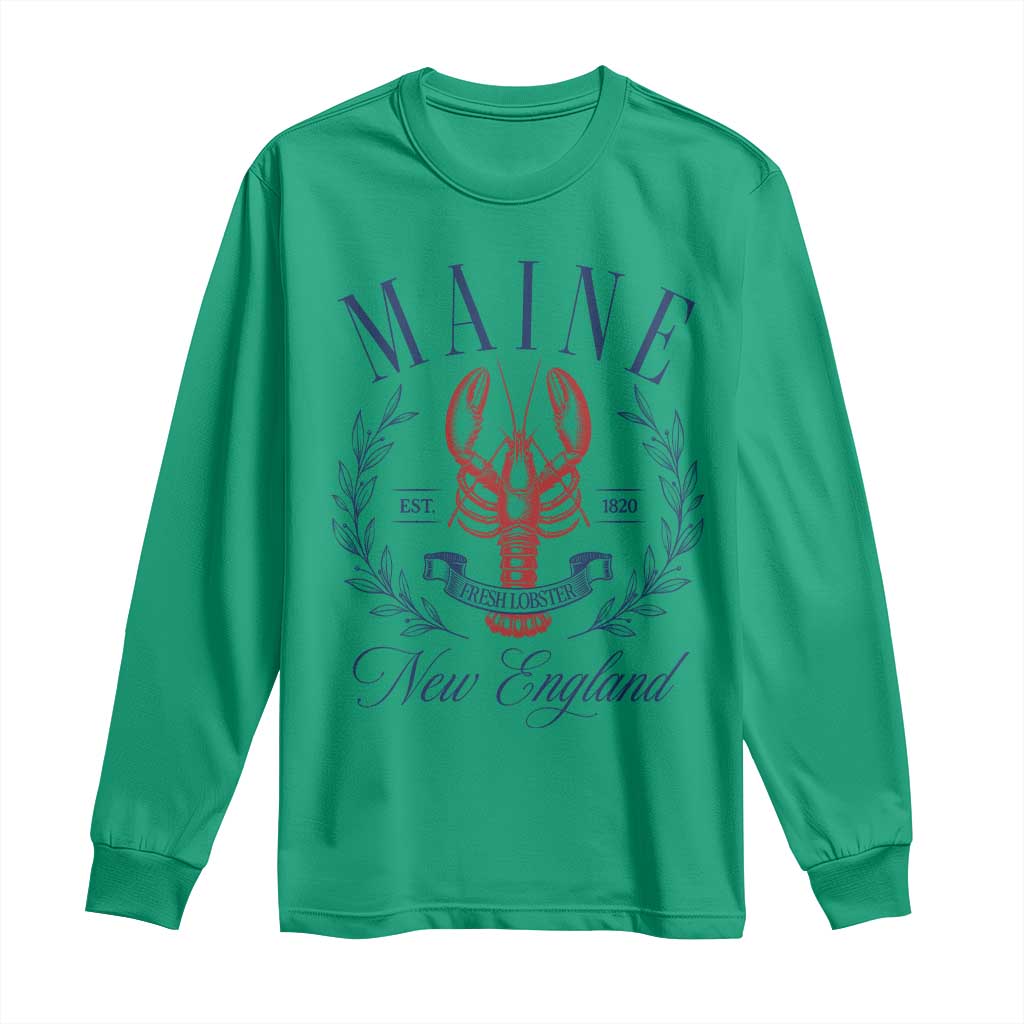 Maine Lobster New England Souvenir Pride Vintage Long Sleeve Shirt