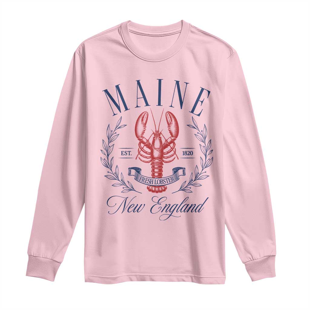 Maine Lobster New England Souvenir Pride Vintage Long Sleeve Shirt