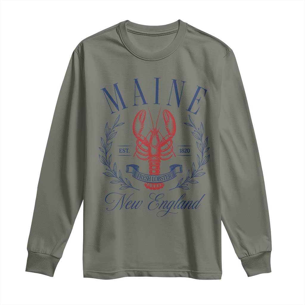 Maine Lobster New England Souvenir Pride Vintage Long Sleeve Shirt