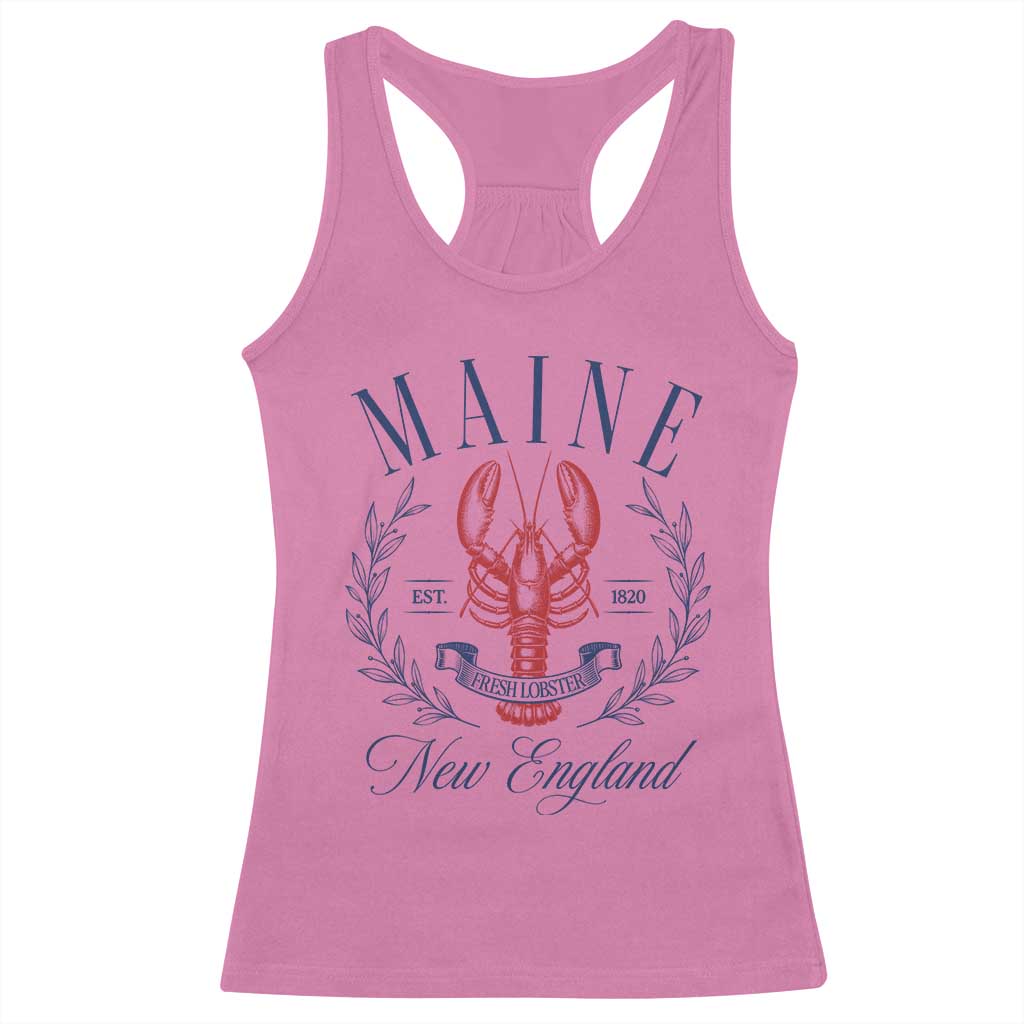 Maine Lobster New England Souvenir Pride Vintage Racerback Tank Top