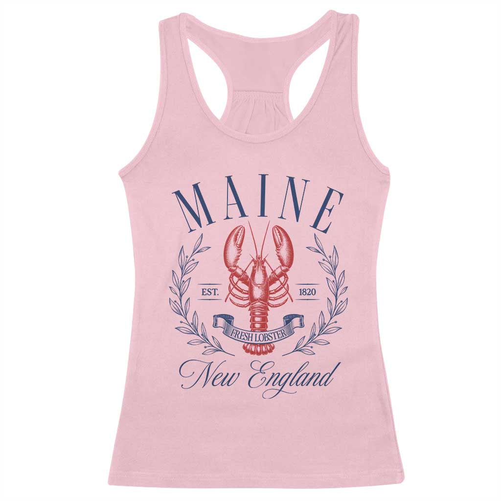 Maine Lobster New England Souvenir Pride Vintage Racerback Tank Top