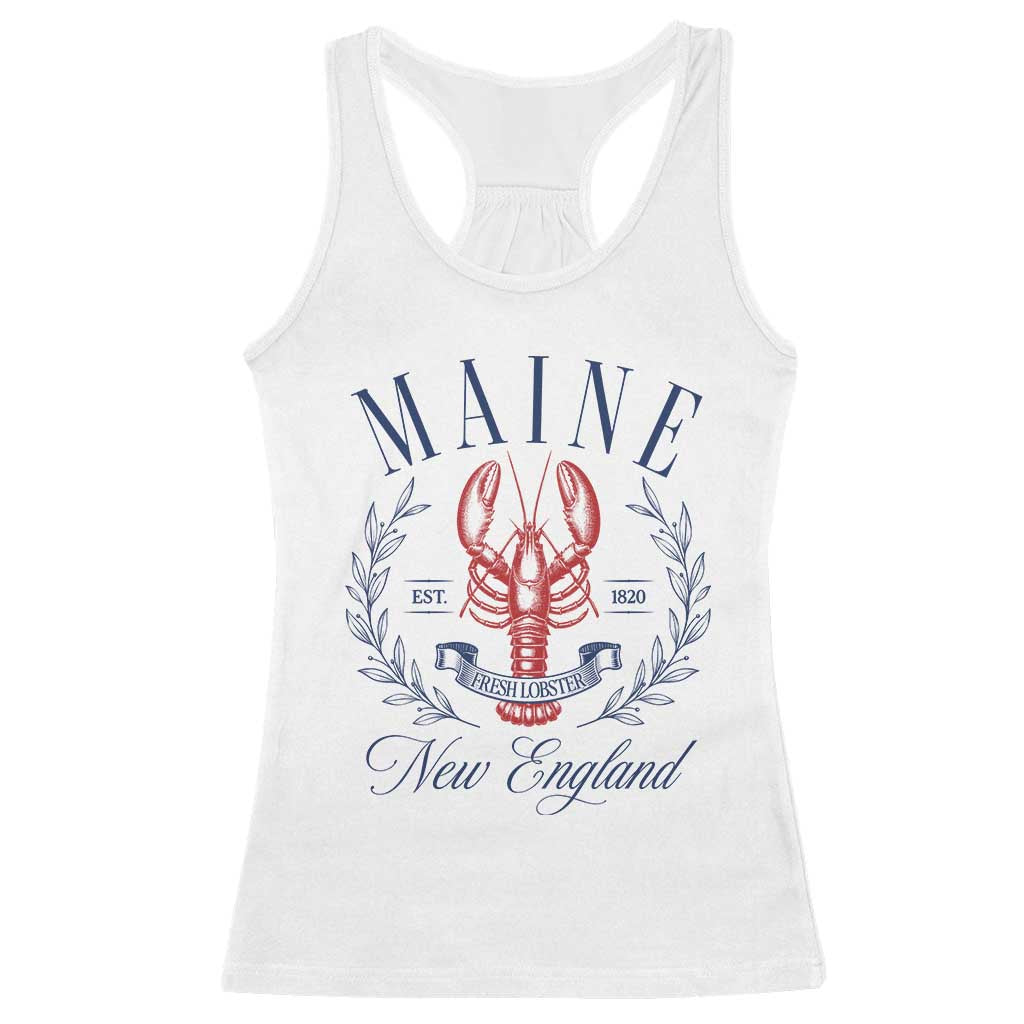 Maine Lobster New England Souvenir Pride Vintage Racerback Tank Top TS11 White Print Your Wear