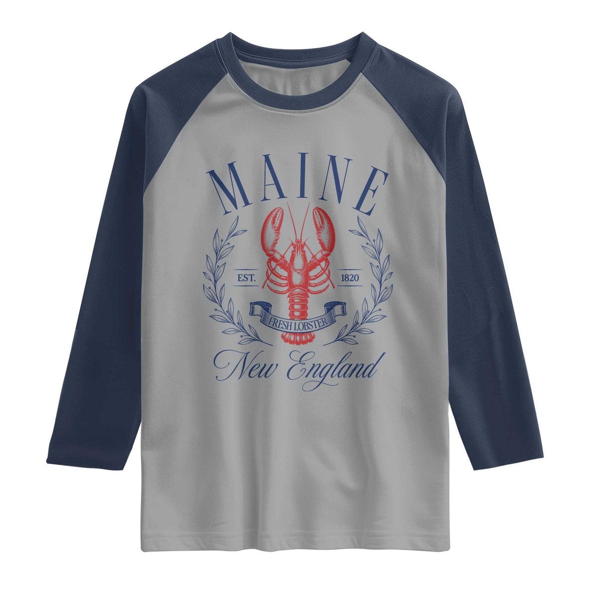 Maine Lobster New England Souvenir Pride Vintage Raglan Shirt